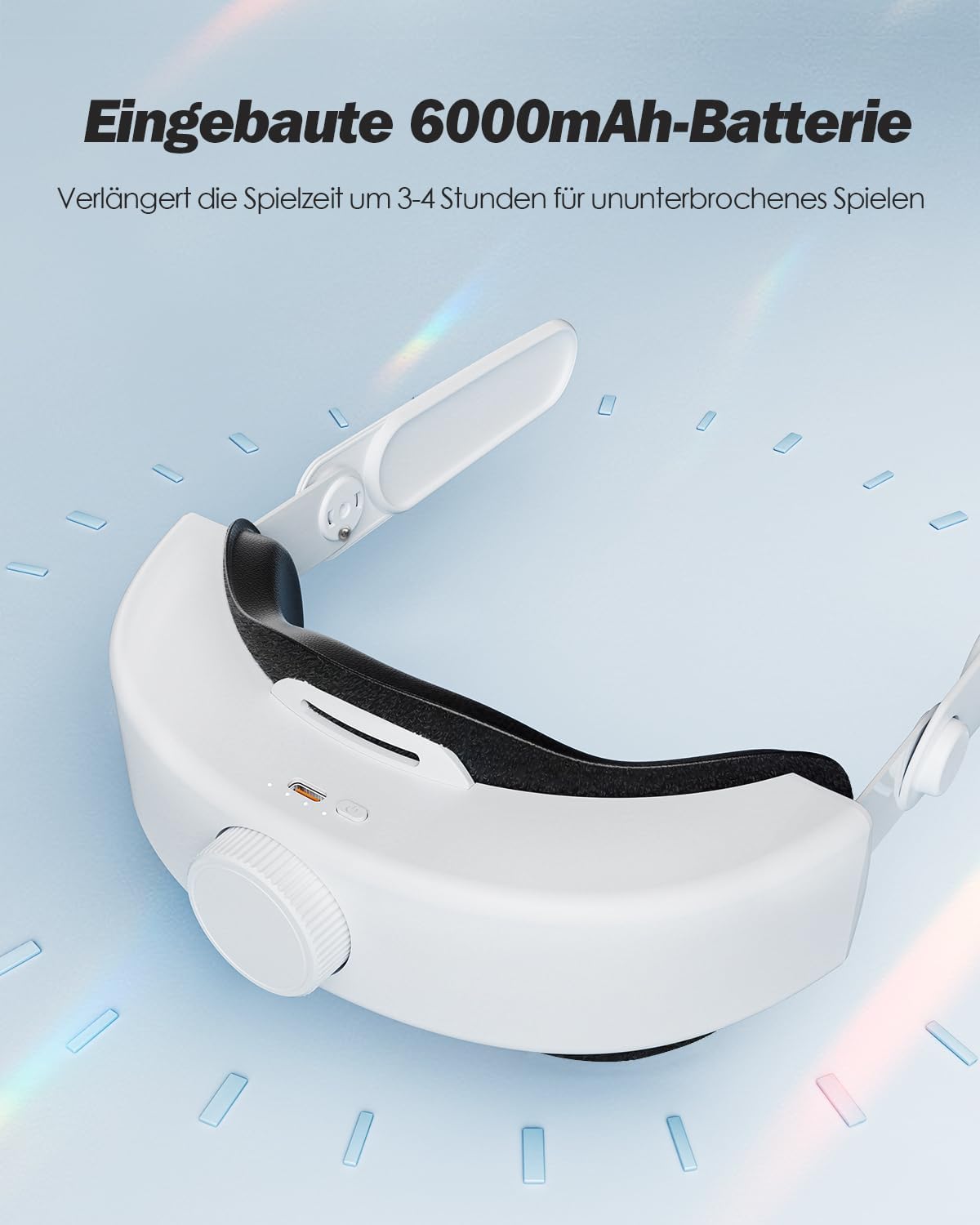 Detalle 2 de SUPERUS Elite Strap mit Akku für Meta Quest 2 – verlängerte Spielzeit, integrierte Kopfhörer