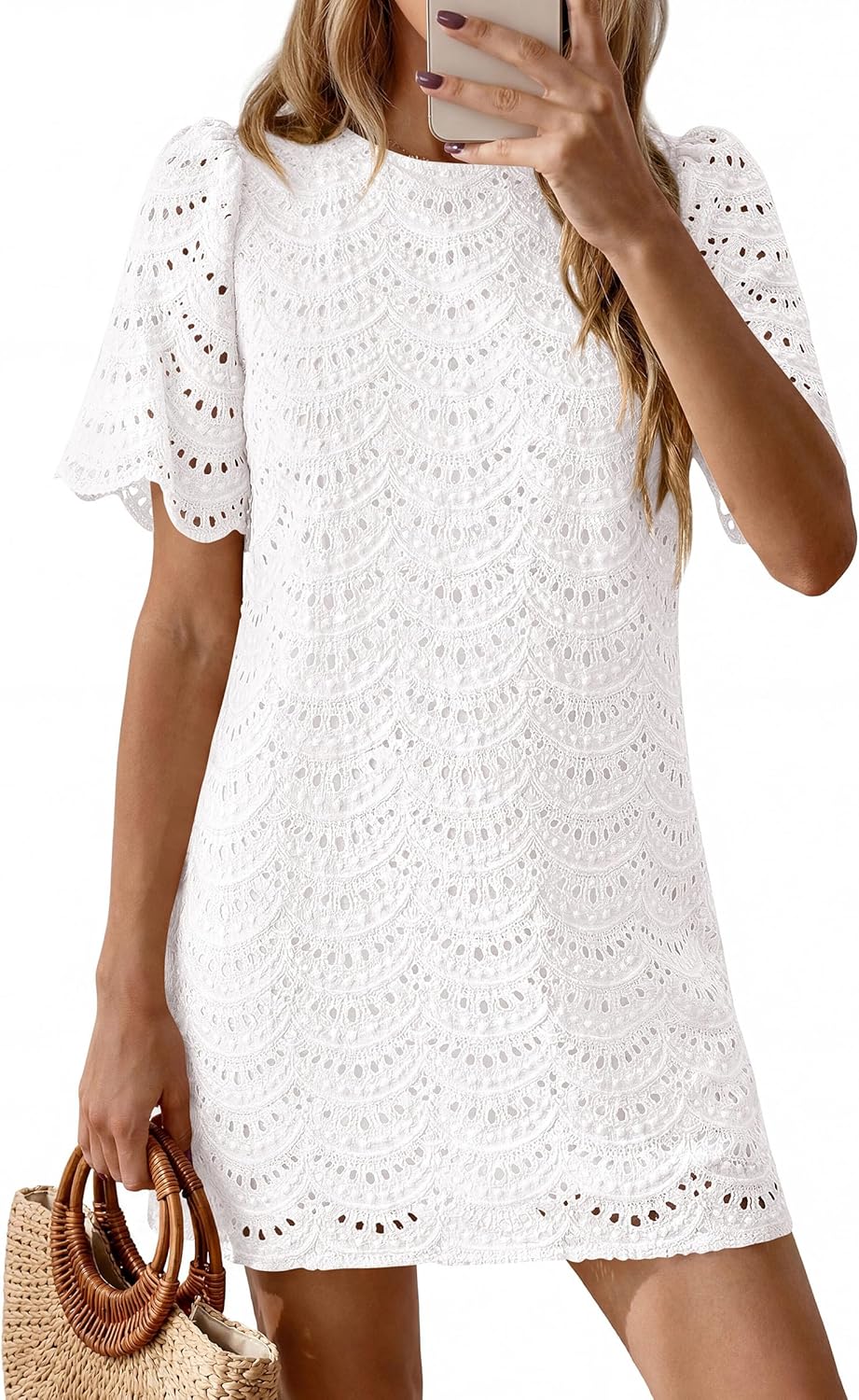 Thumbnail 1 de PRETTYGARDEN Women's 2026 Summer Casual Embroidered Lace Mini Dress