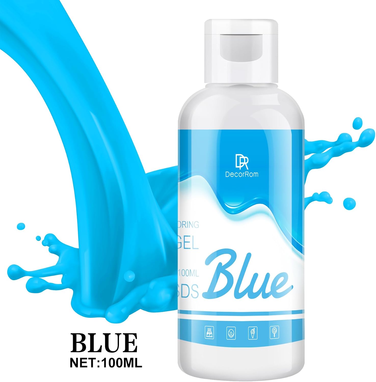 Detalle de DecorRom Blue Gel Food Colouring, Concentrated 4.5 oz Colour for Baking