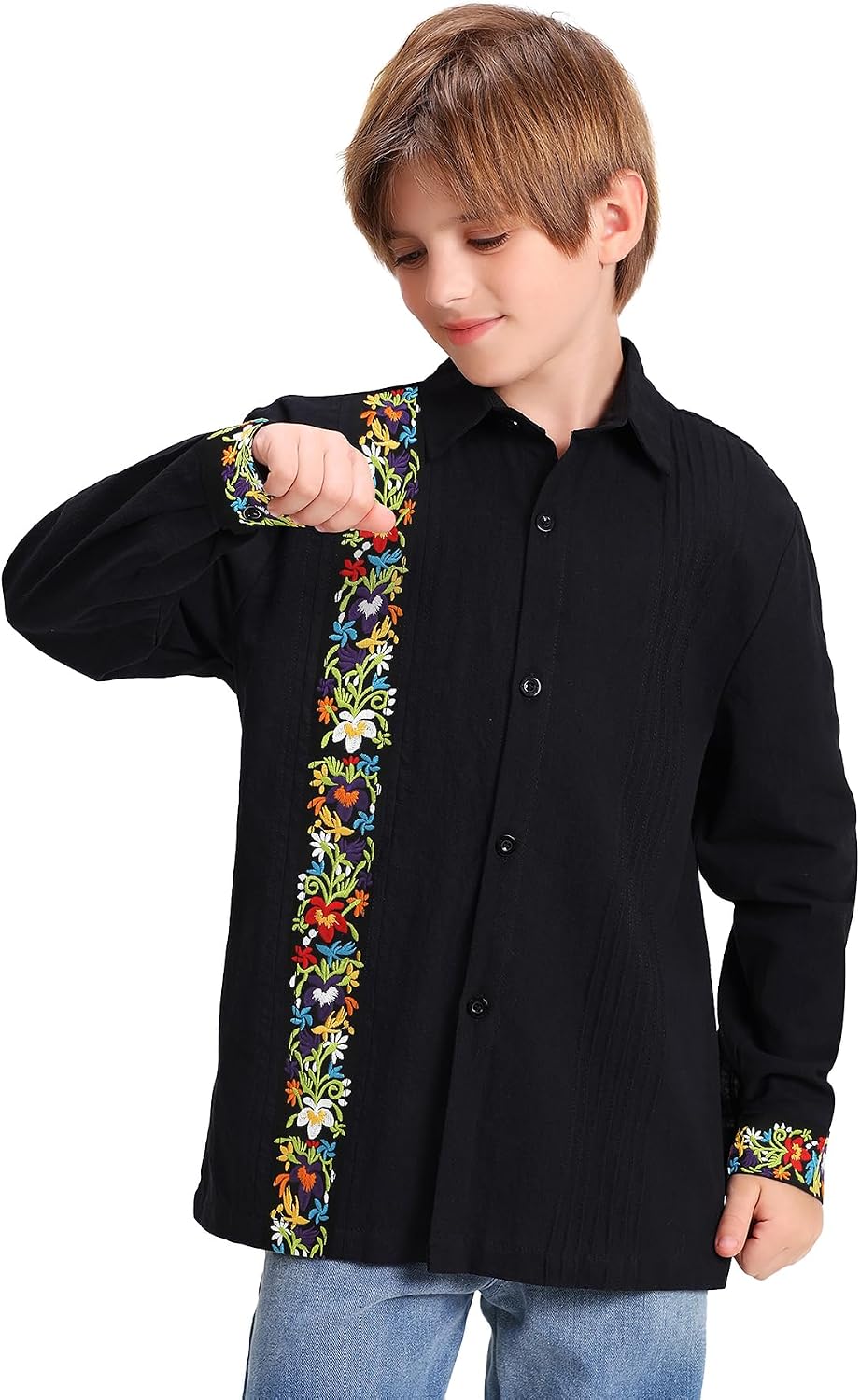 Thumbnail 3 de Boys' Guayabera Shirt, Long Sleeve
