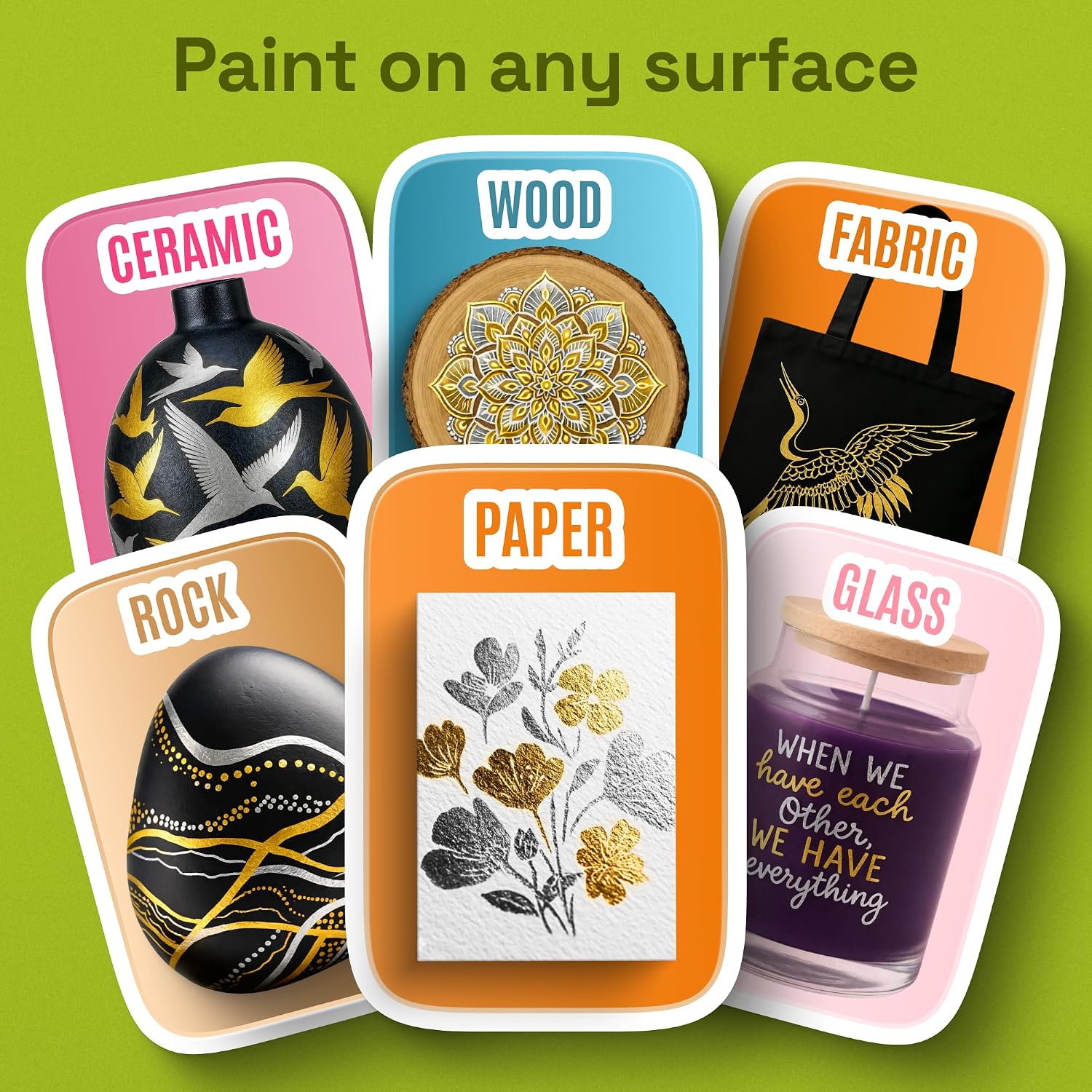 Detalle de ARTISTRO Gold & Silver Acrylic Paint Pens, Dual-Tip Brush and Fine Markers