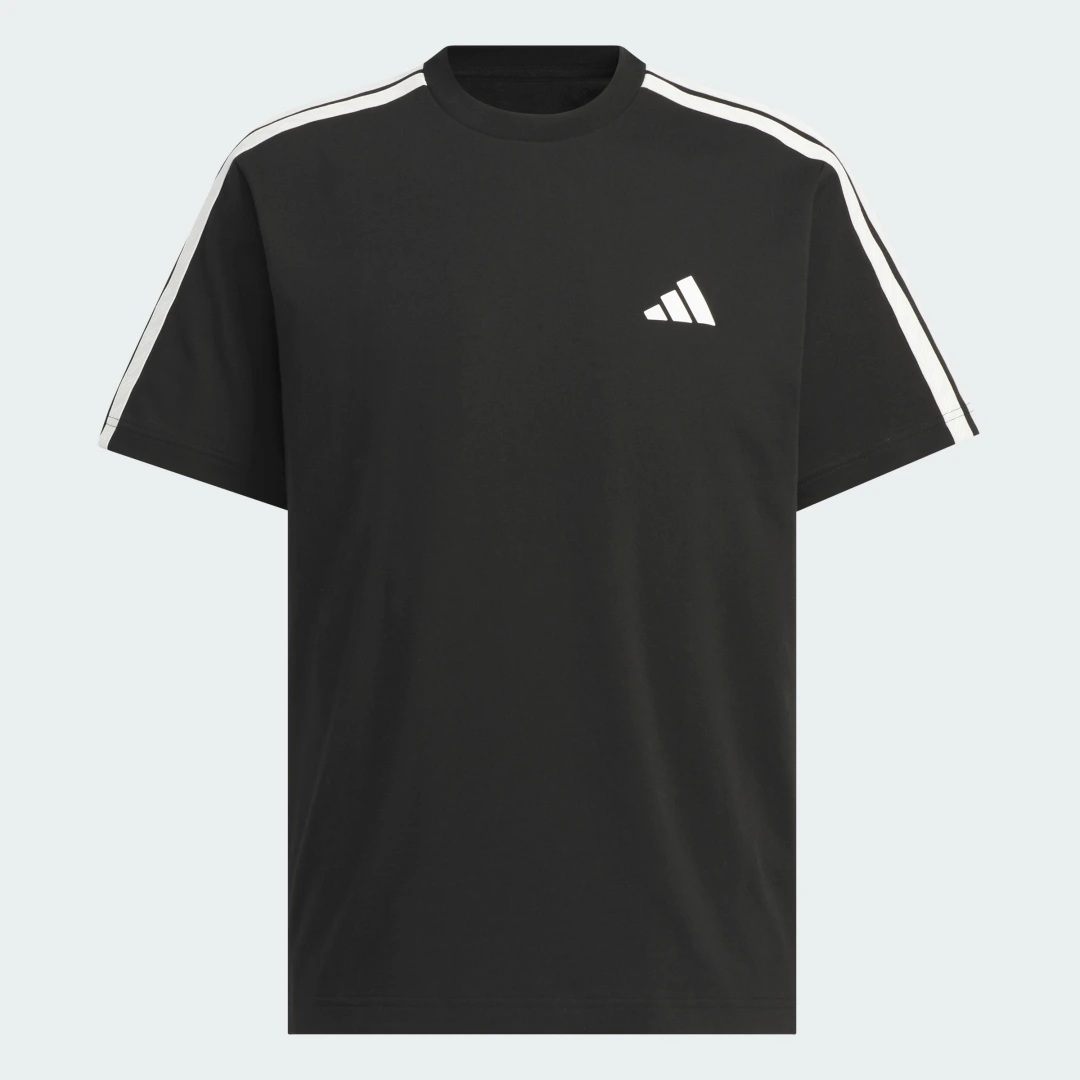 Detalle 2 de Adidas Camiseta ST 3ST P/V en Negro: estilo básico, comodidad diaria