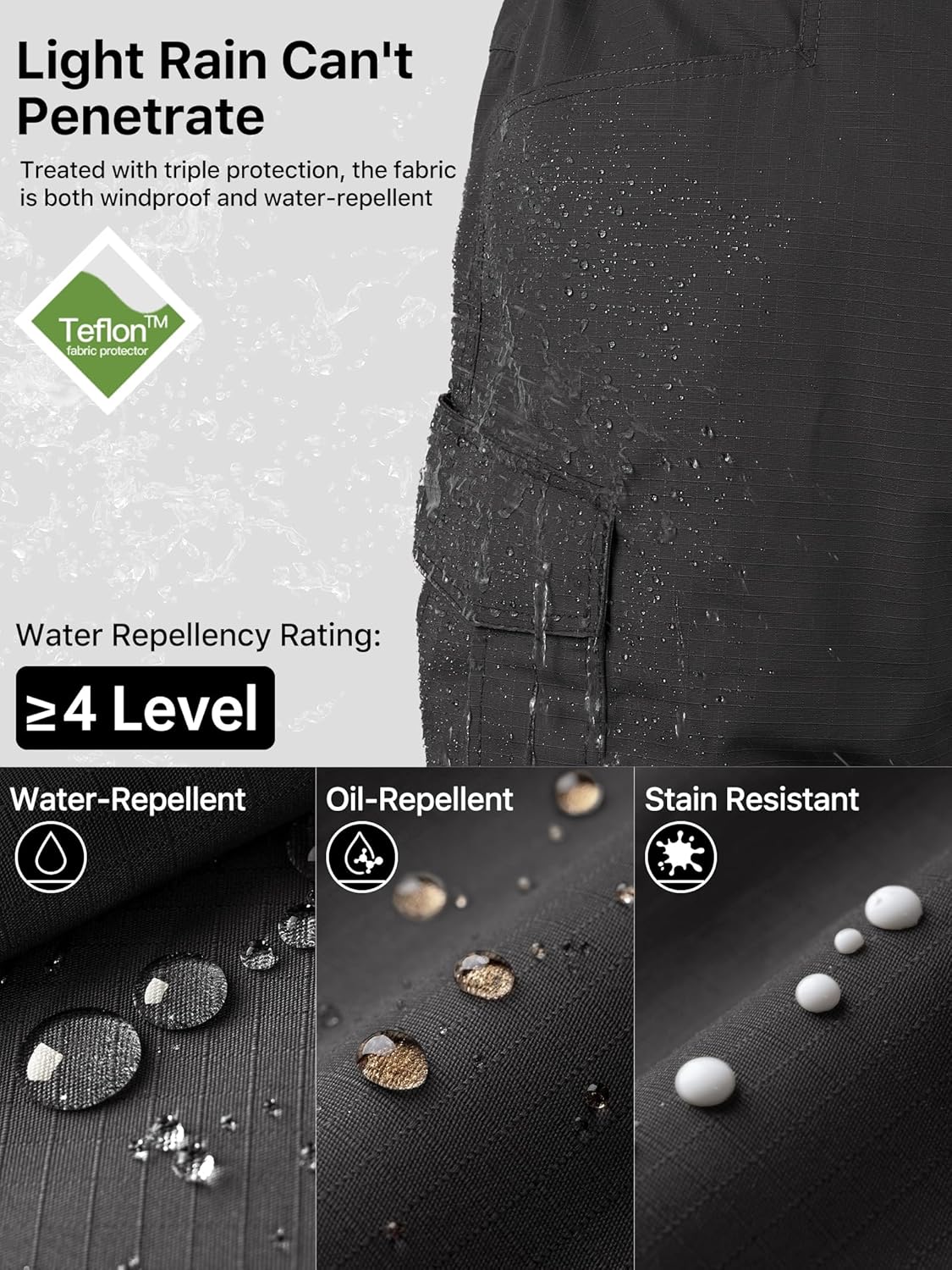 Thumbnail 2 de FREE SOLDIER Men's Tactical Pants: Water-Resistant Ripstop Cargo Pants for Work, Hiking, and Outdoor Activities