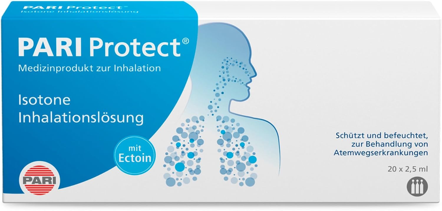 PARI Protect Isotonische Kochsalzlösung zum Inhalieren – 20 Ampullen à 2,5 ml