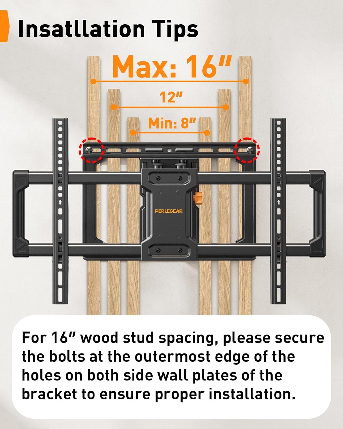 Detalle 2 de Perlegear PGLF8 Full Motion TV Mount 132 lb
