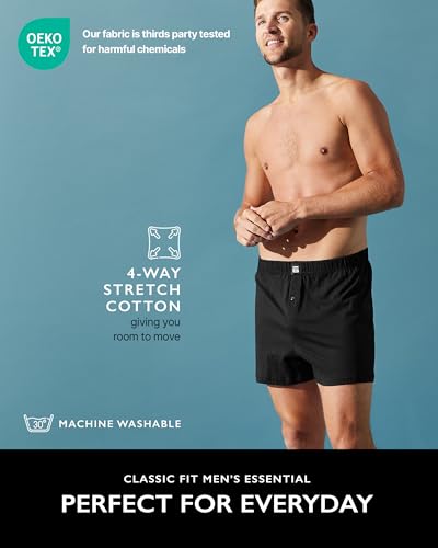 Thumbnail 2 de Giovici Mens Boxers Loose Fit – Super Soft Cotton, Button Fly, 3/6 Pack