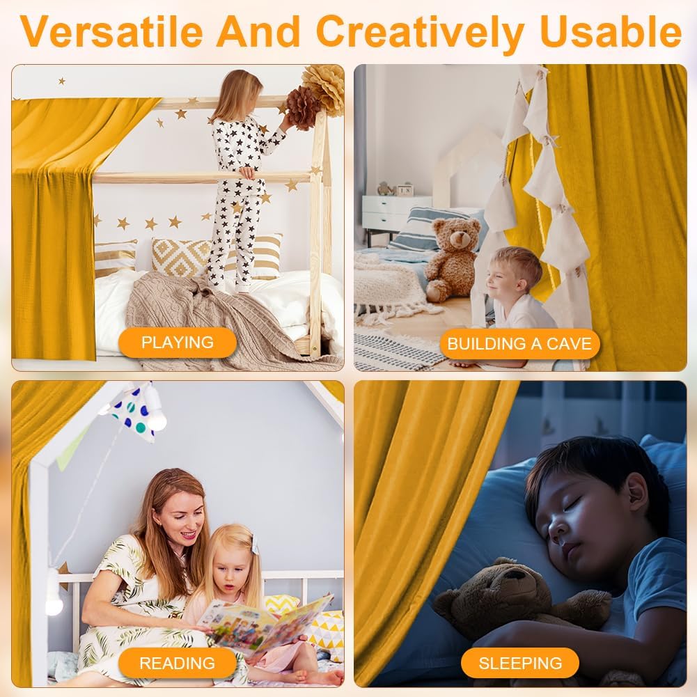Thumbnail 5 de Vicloon Tenda Letto Bambini 135 x 360 cm Curcuma