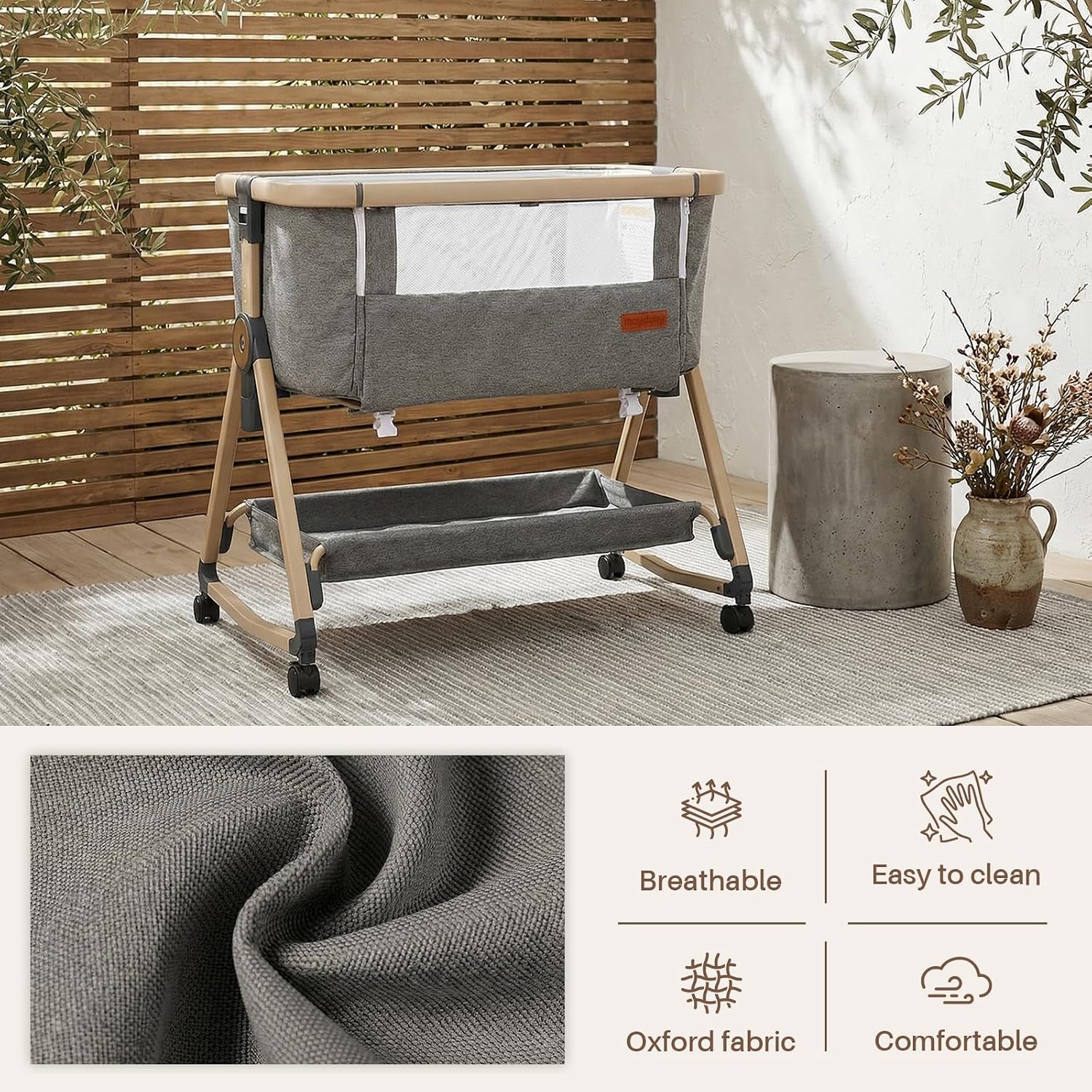 Thumbnail 4 de Maydolly CC03 3-in-1 Baby Bassinet Bedside Crib with Adjustable Height