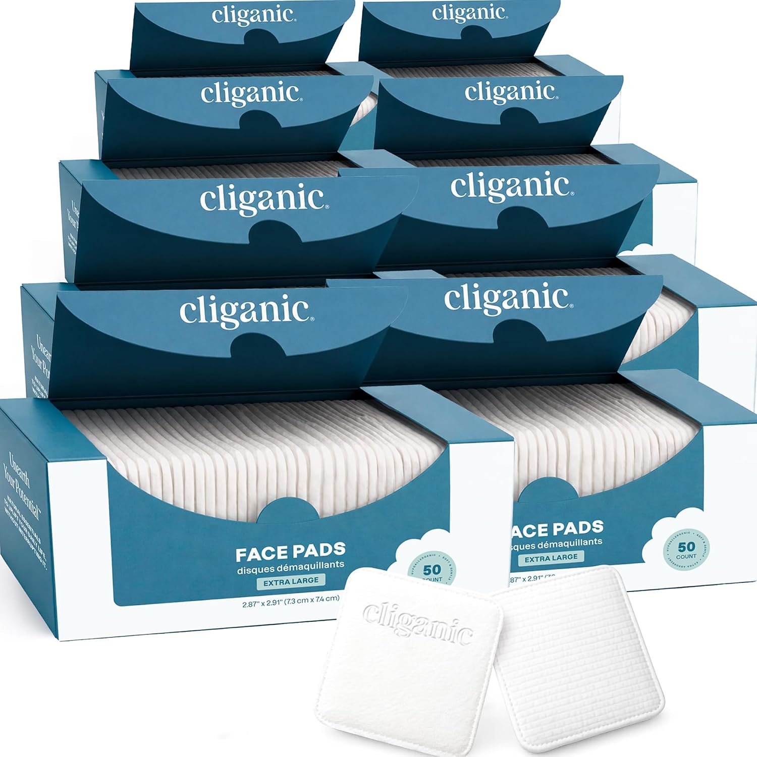 Thumbnail 5 de Cliganic Premium Cotton Rounds 300 Count