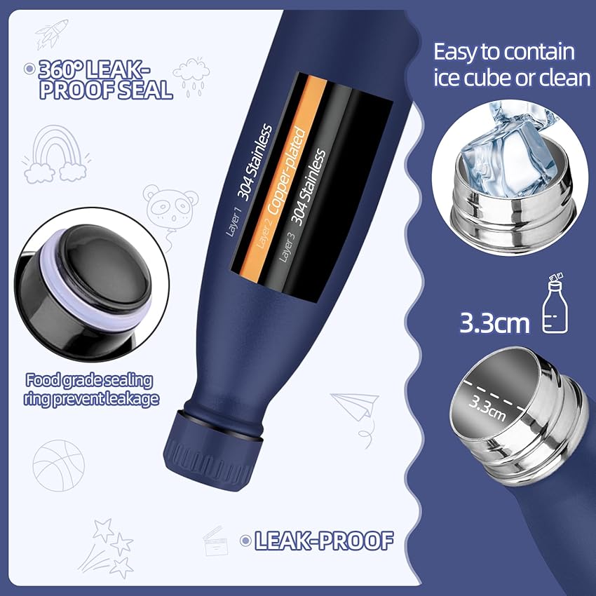 Detalle de HoneyHolly Botella Térmica 500ML🥤Mantiene 12h Caliente y 24 Frío