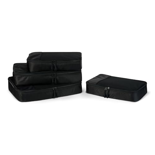 Amazon Essentials juego de 4 cubos para viaje con doble cremallera y panel de malla (2 medianos/2 grandes)