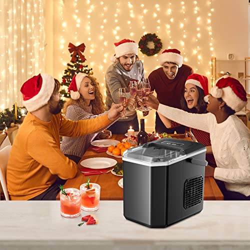 Thumbnail 8 de Máquinas para Hacer Hielo Portátil Negro Vpcok Direct (12 kg/24h, 1,5 L) — 2 tamaños de cubitos y autolimpieza