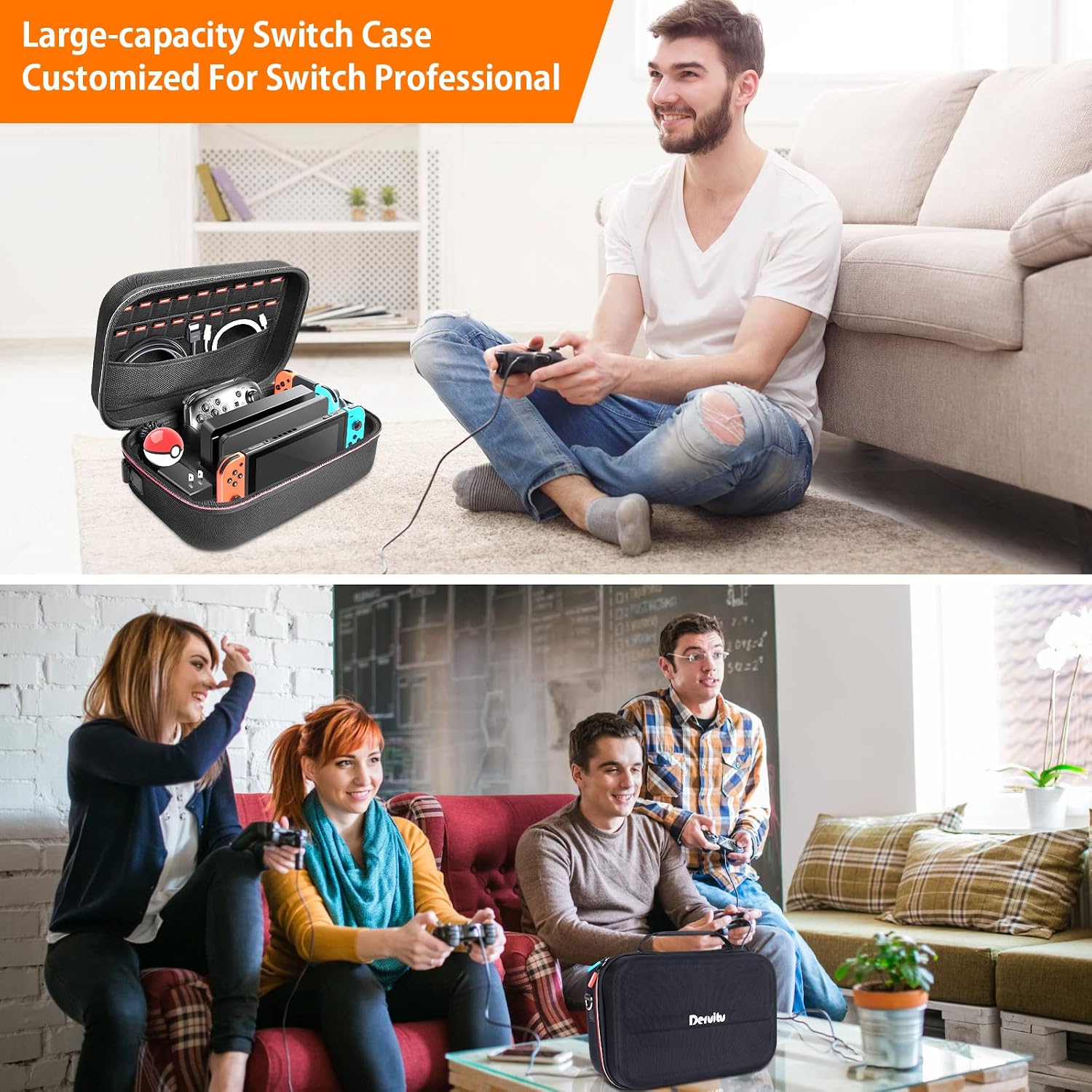 Thumbnail 5 de Deruitu Carrying Case for Nintendo Switch, holds 18 games
