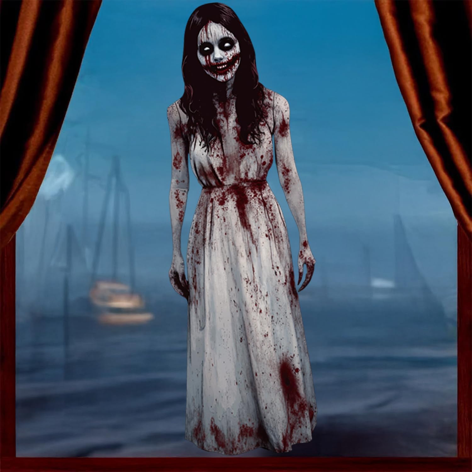 Detalle de HLNIUC Halloween wall decal, 39 x 14 in