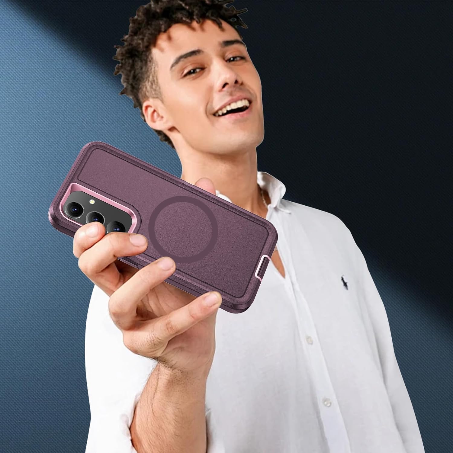Thumbnail 6 de Giyer Handyhülle für Samsung Galaxy S24 Plus – 360° Stoßfestes Panzergehäuse mit Displayfolie (Lila)