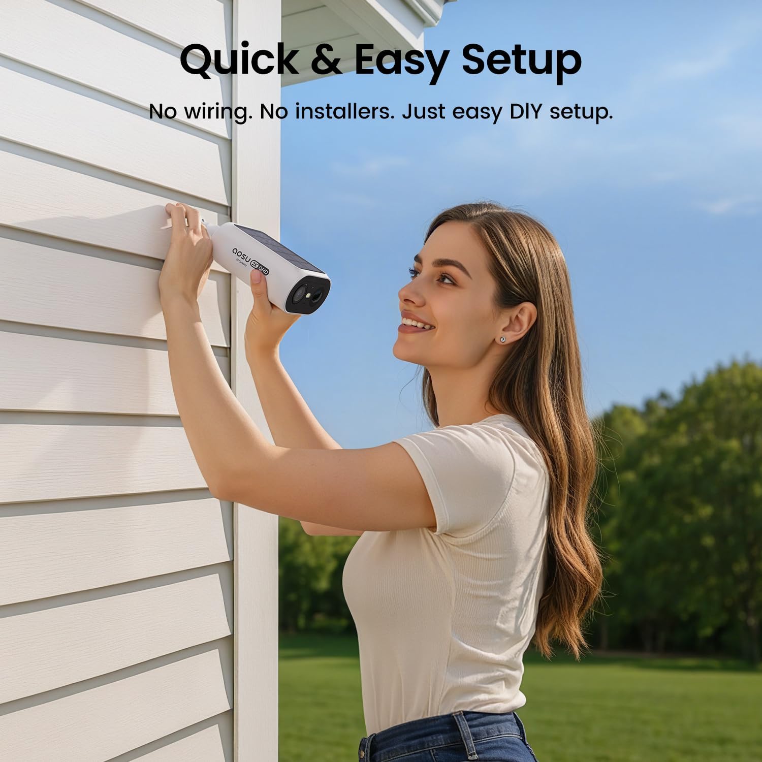 Thumbnail 1 de aosu 2K Security Camera Outdoor Wireless, 2-Cam Kit with aosuBase (Solar-Powered, No Monthly Fee, Local 32GB Storage)