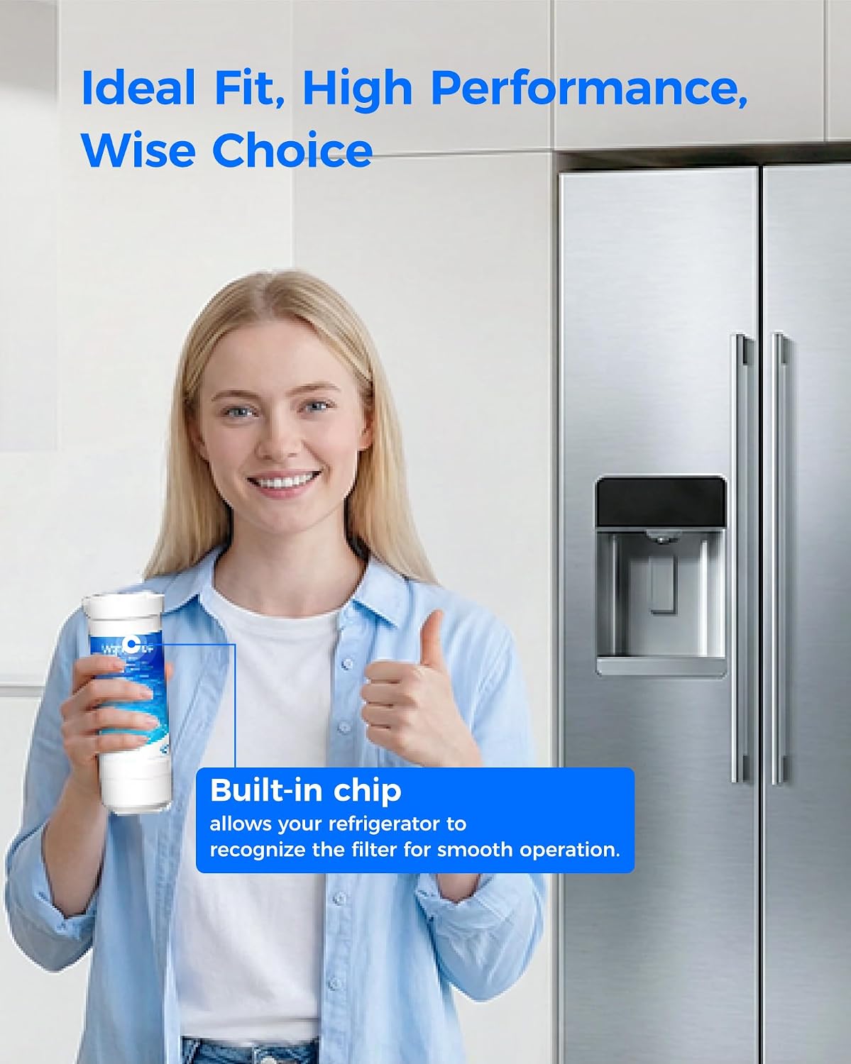 Thumbnail 1 de Waterdrop WD-F48C XWFE Refrigerator Water Filter with Built-In Chip