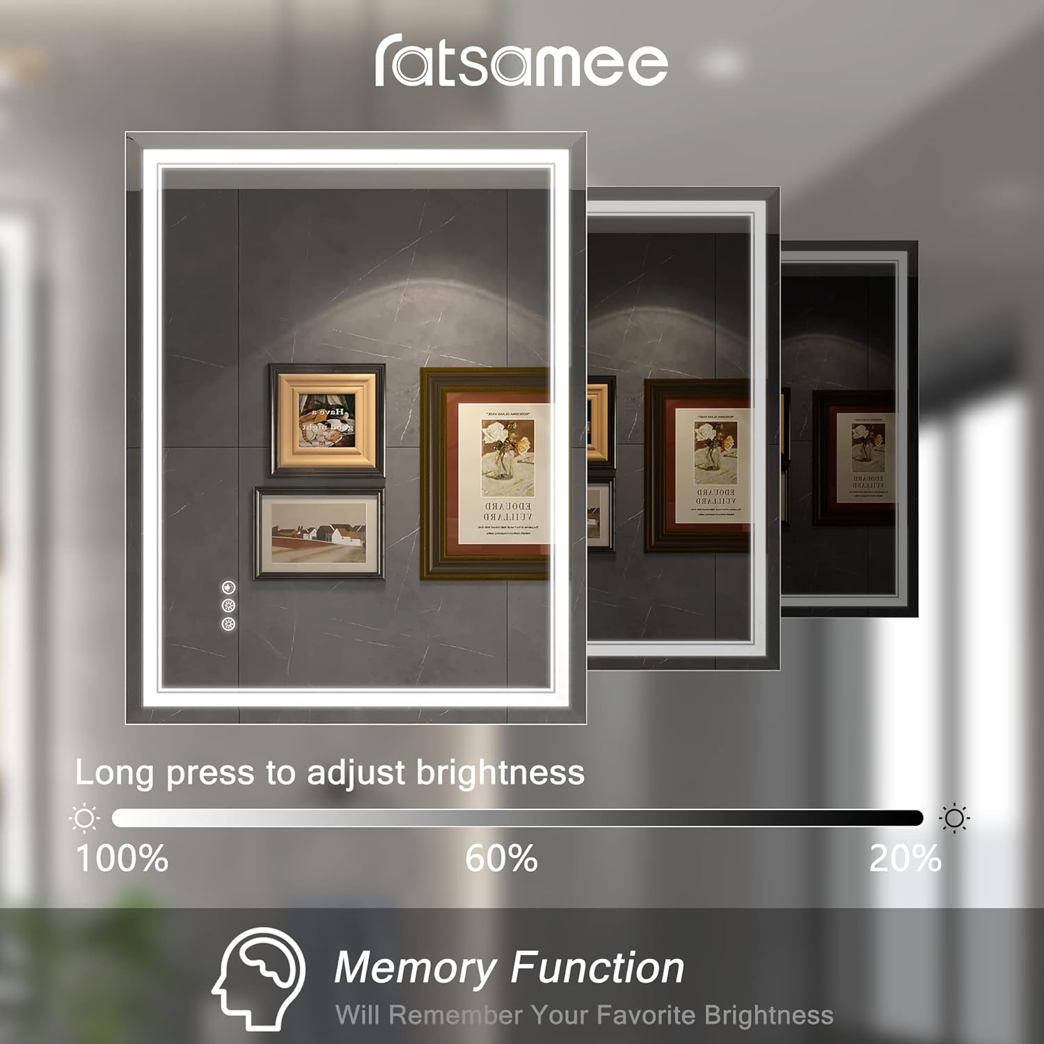 Thumbnail 4 de Ratsamee 28" x 36" LED Bathroom Mirror with Front & Back Lighting and Anti-Fog