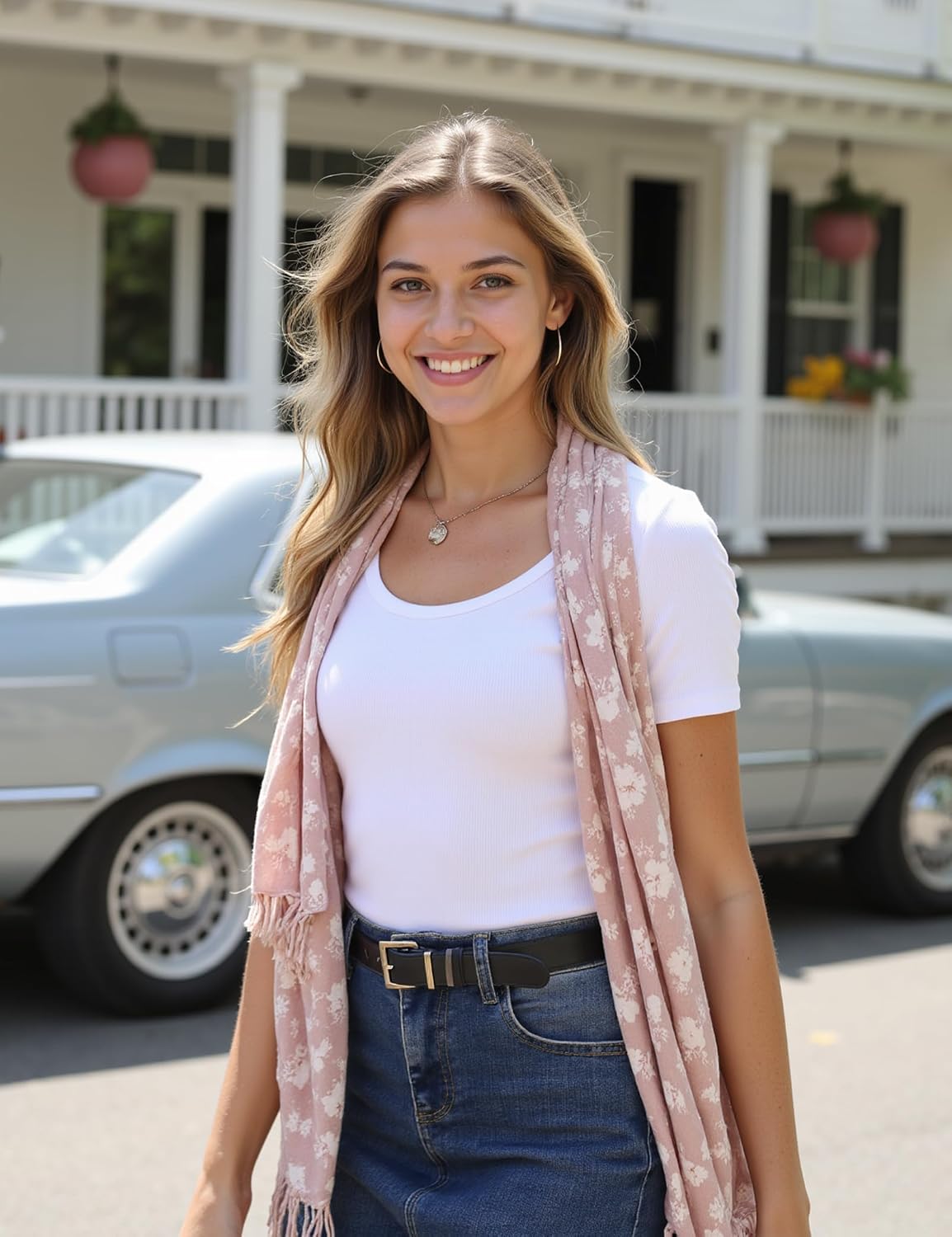 Detalle 2 de Women’s ribbed tee top with round neck