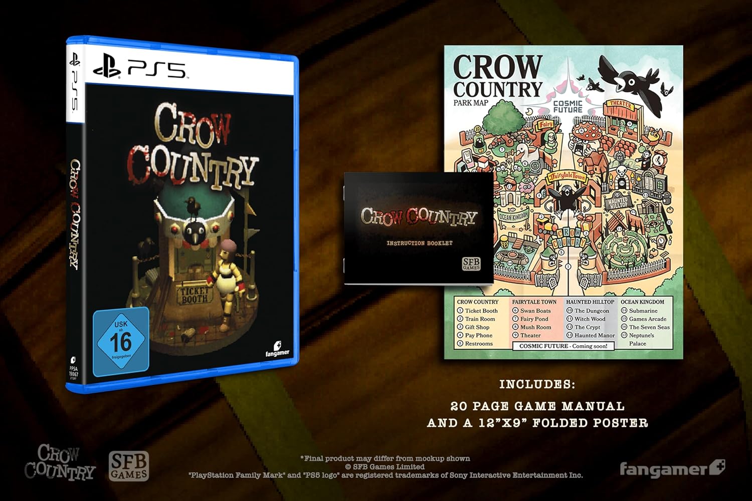 Detalle 2 de Crow Country für PS5 – Survival-Horror mit Rätseln, Erkundungsmodus und Parkplan