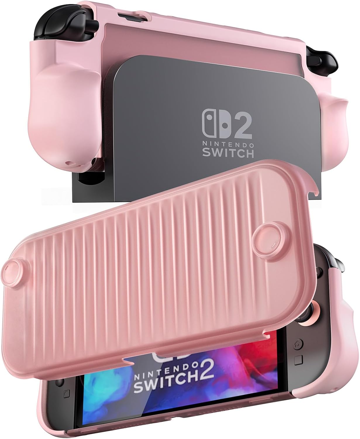 Detalle de ProCase Dockable Switch 2 Grip Case with Protective Front Cover – Light Pink
