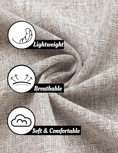 Detalle de COOFANDY Chemise Homme Manches Courtes en Lin Champagne XL – Décontractée et légère