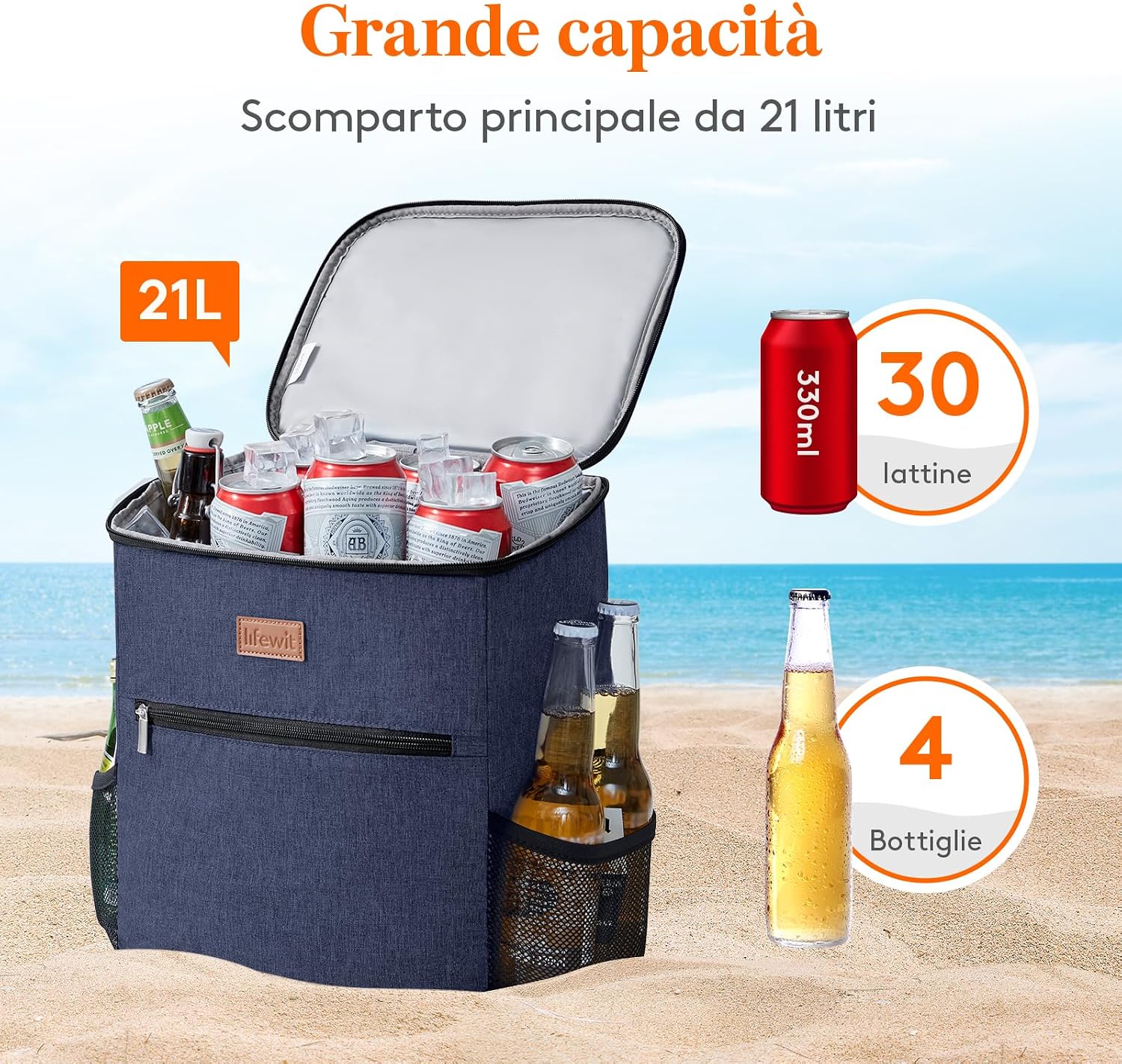 Detalle 2 de Lifewit Zaino Termico 24L Borsa Frigo Portatile