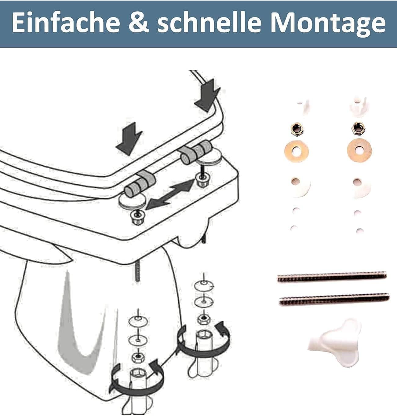 Detalle de SAINOS WC Sitz mit Absenkautomatik aus Holz (MDF) – Toilettendeckel mit Soft-Close