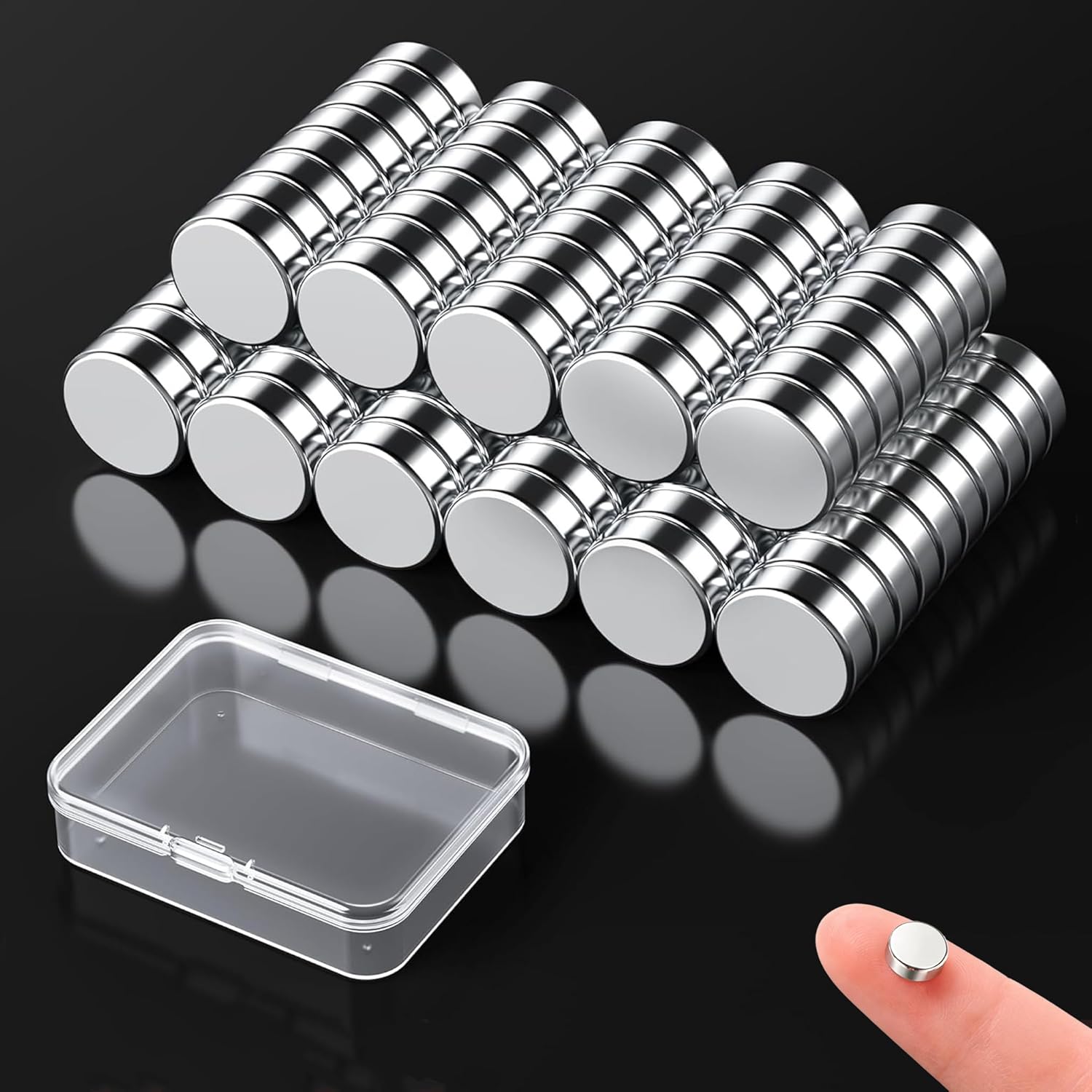 Detalle de 100 Stück Starkmagnete – 5x2 mm Neodym Mini-Magnete für Whiteboard, Kühlschrank & Bastelprojekte