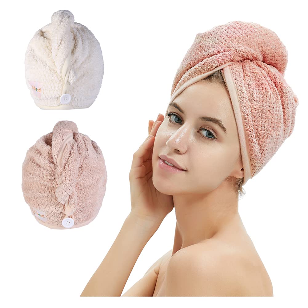 Detalle de M-bestl 2 Pack Microfiber Hair Towel Wrap 🧖♀