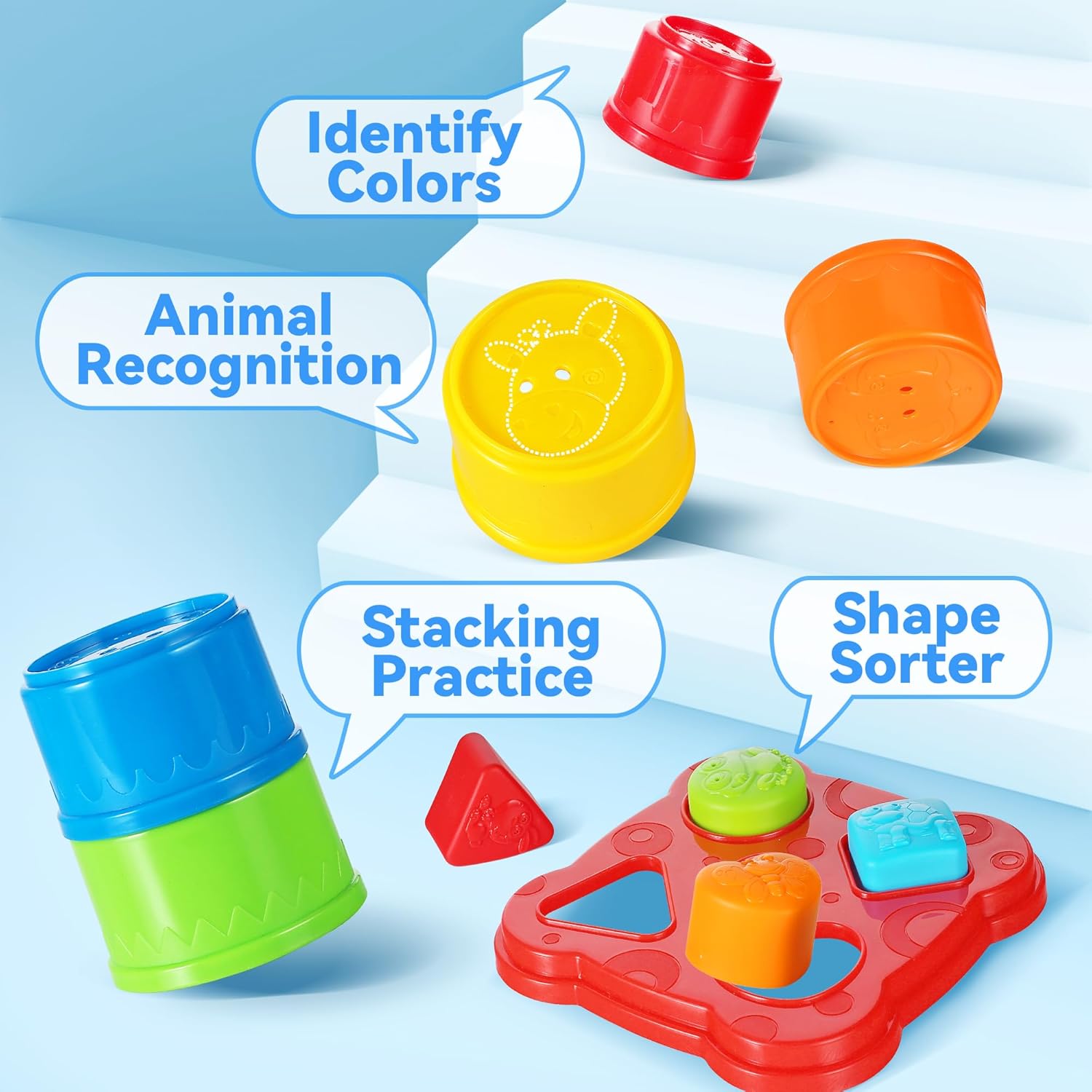 Detalle de iPlay iLearn Baby Stacking Toys 12-piece set