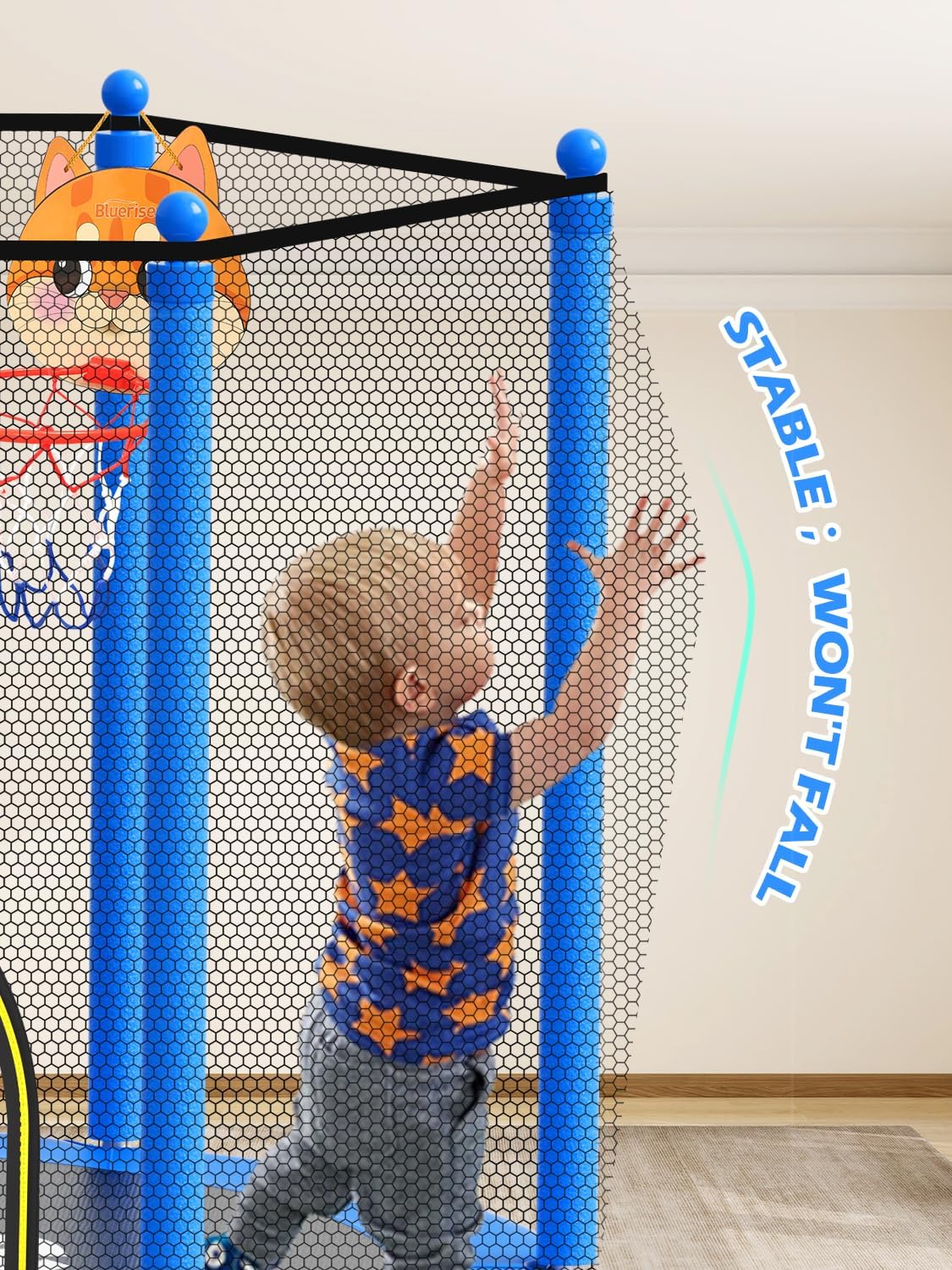 Detalle de BLUERISE 60" Trampoline for Kids with Hoop