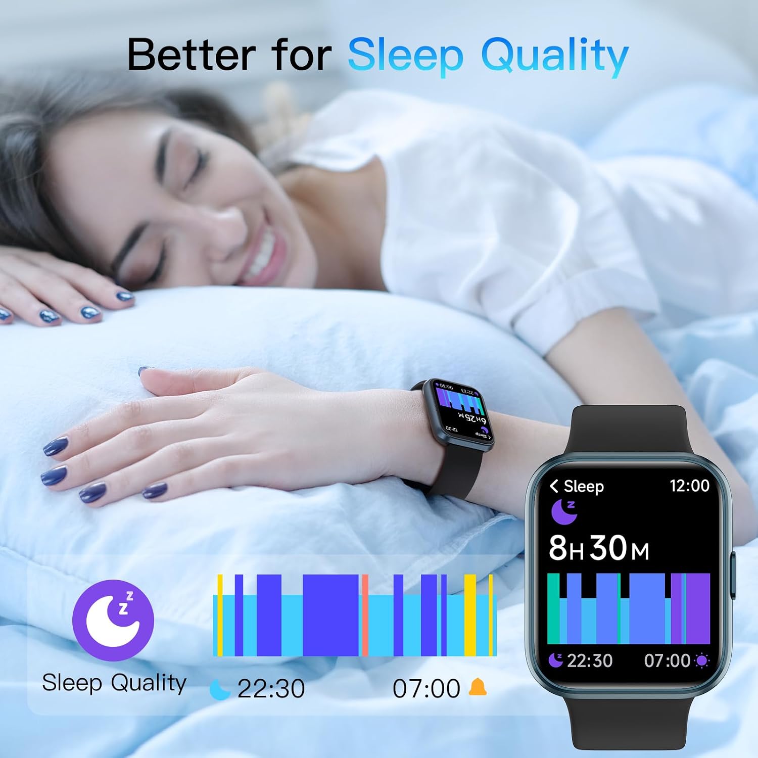 Detalle de Smart Watch for Men & Women with Alexa Built-in, 1.8" HD Display, 120 Sports Modes, 3ATM Waterproof, and Health Tracking