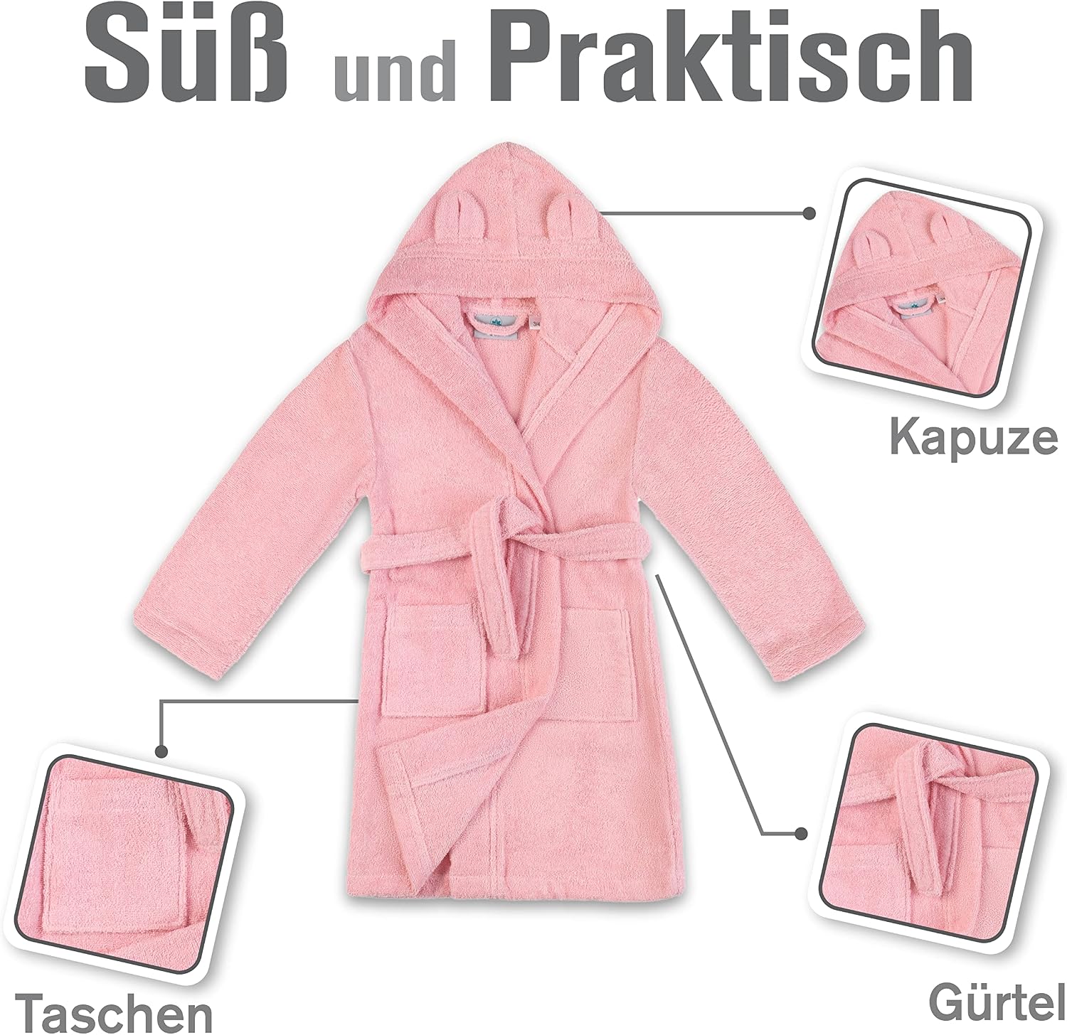 Thumbnail 2 de Twinzen Kinderbademantel 100 Baumwolle OEKO-TEX