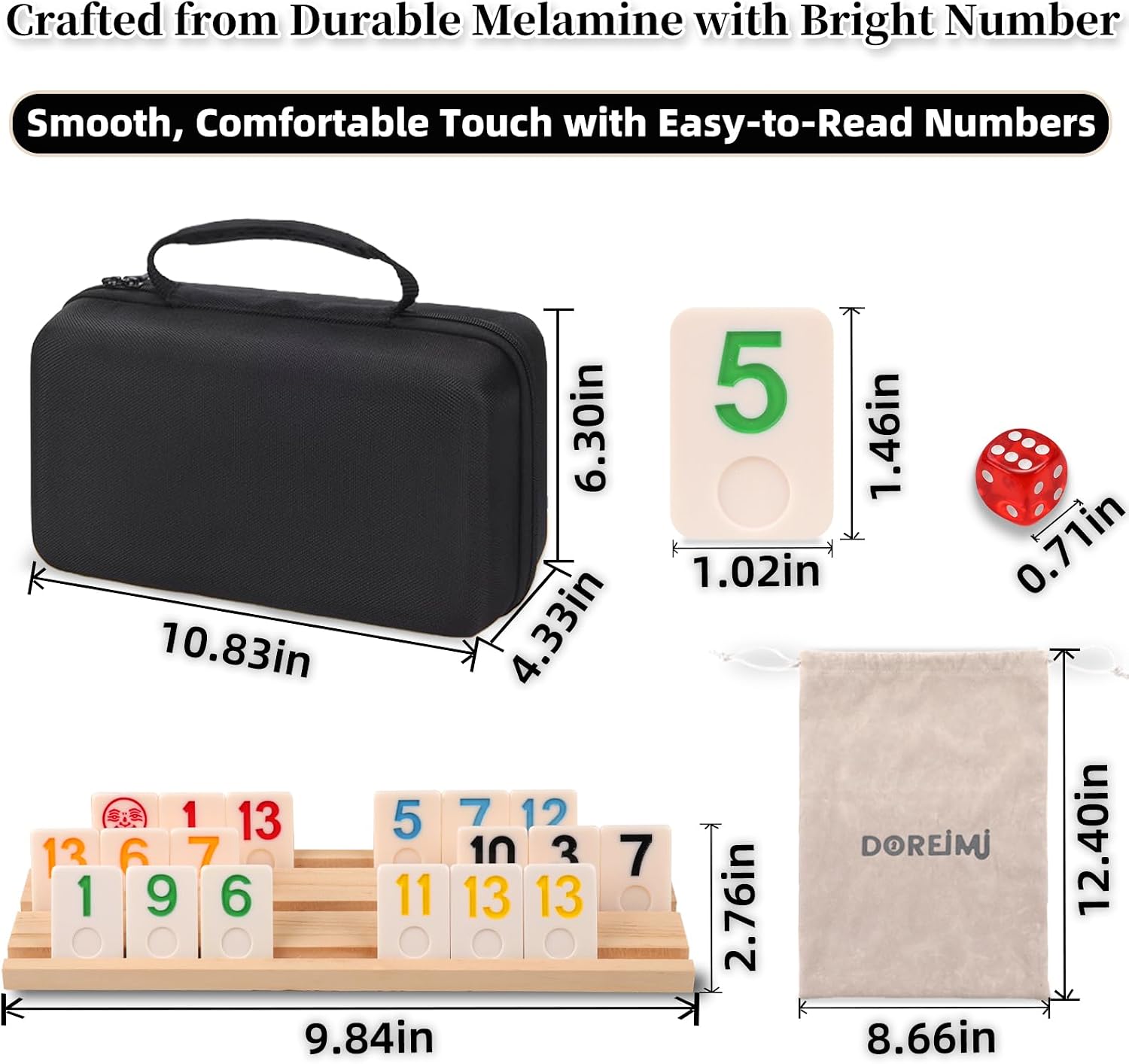Thumbnail 5 de Doreimi Premium Rummy Cube Game Set โ 162 tiles ๐ฒ