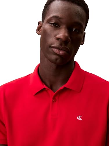 Thumbnail 3 de Calvin Klein Polo SS Monogram de piqué LV040EM269 para hombre, rojo Adrenaline Rush
