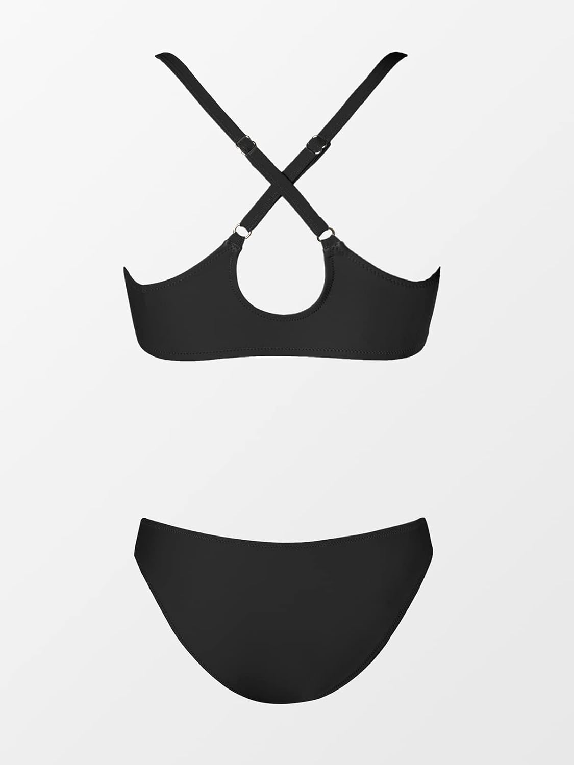 Detalle de CUPSHE Set Bikini Regolabili con Nodo Stampe Floreali Rosso per Donna