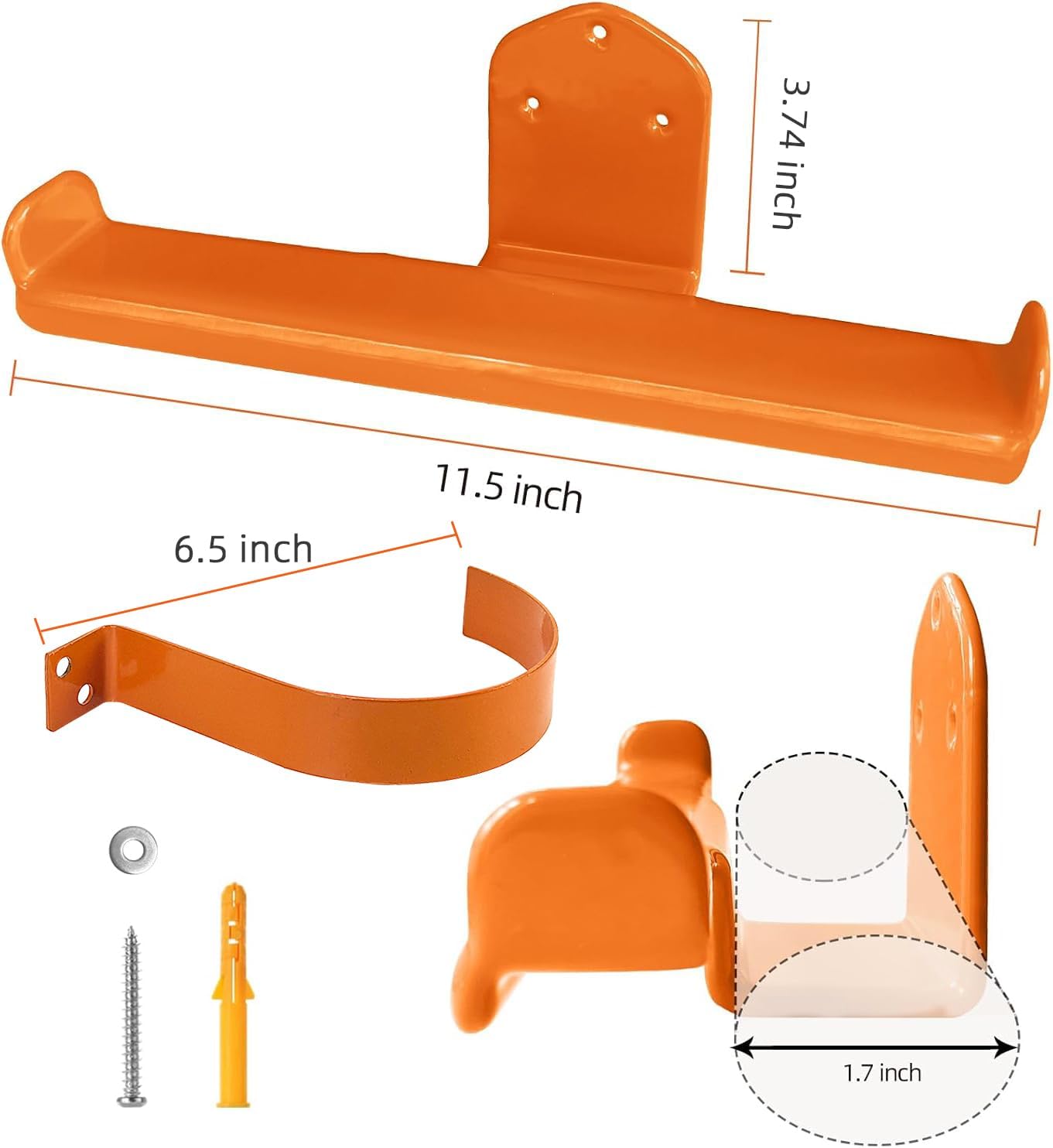 Detalle 2 de OSROENE BSZJ01-X Backpack Blower Wall Rack with Tube Hook, Steel, 2 Hooks