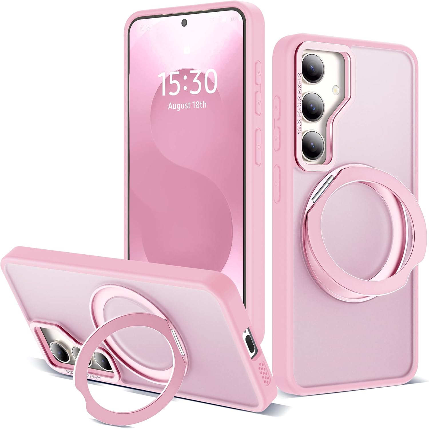 Detalle de Zalinbo Galaxy S25 Plus Case with 360° Rotatable Magnetic Ring Stand