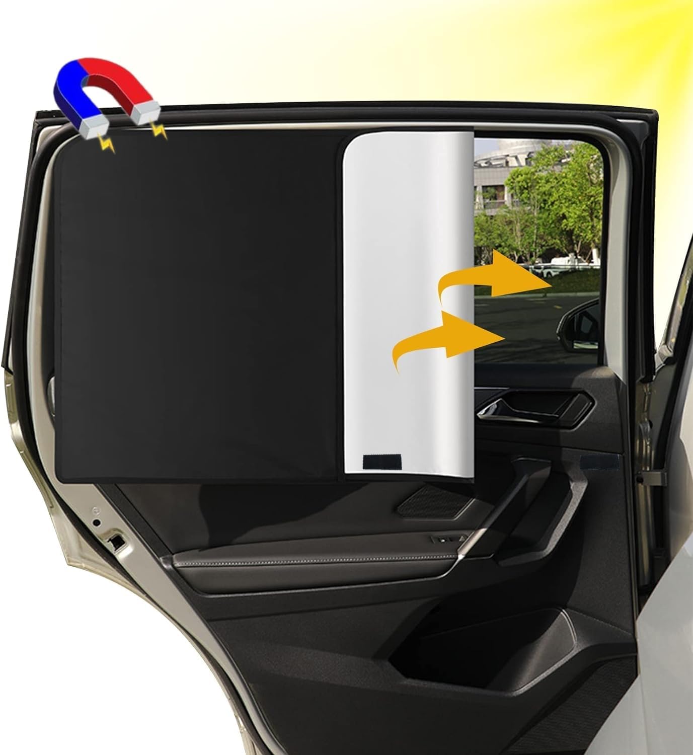 Detalle de FINEVERNEK 2er-Set magnetische Auto-Sonnenschutz-Vorhänge für die Heckscheibe (UV- und Hitzeschutz)