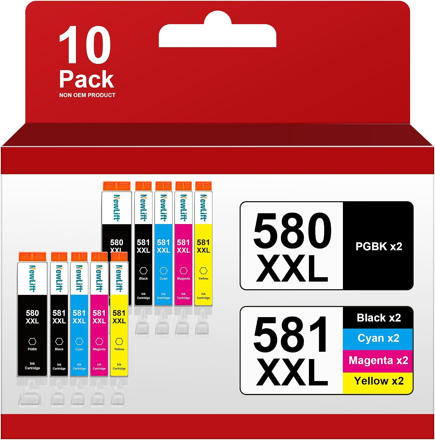 Detalle de NewLift PGI 580XXL CLI 581XXL 10er-Pack 🖨