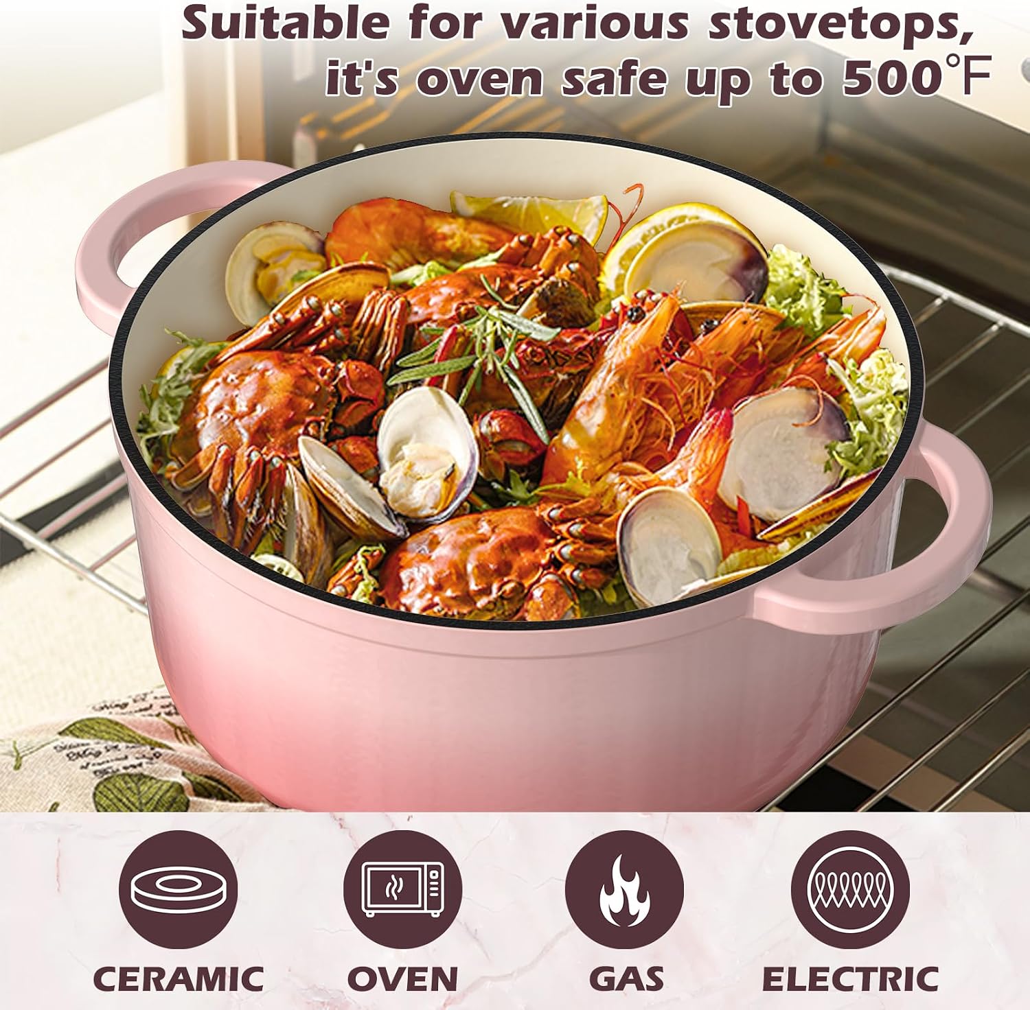 Thumbnail 4 de Umite Chef 5QT Enameled Cast Iron Dutch Oven 🍲