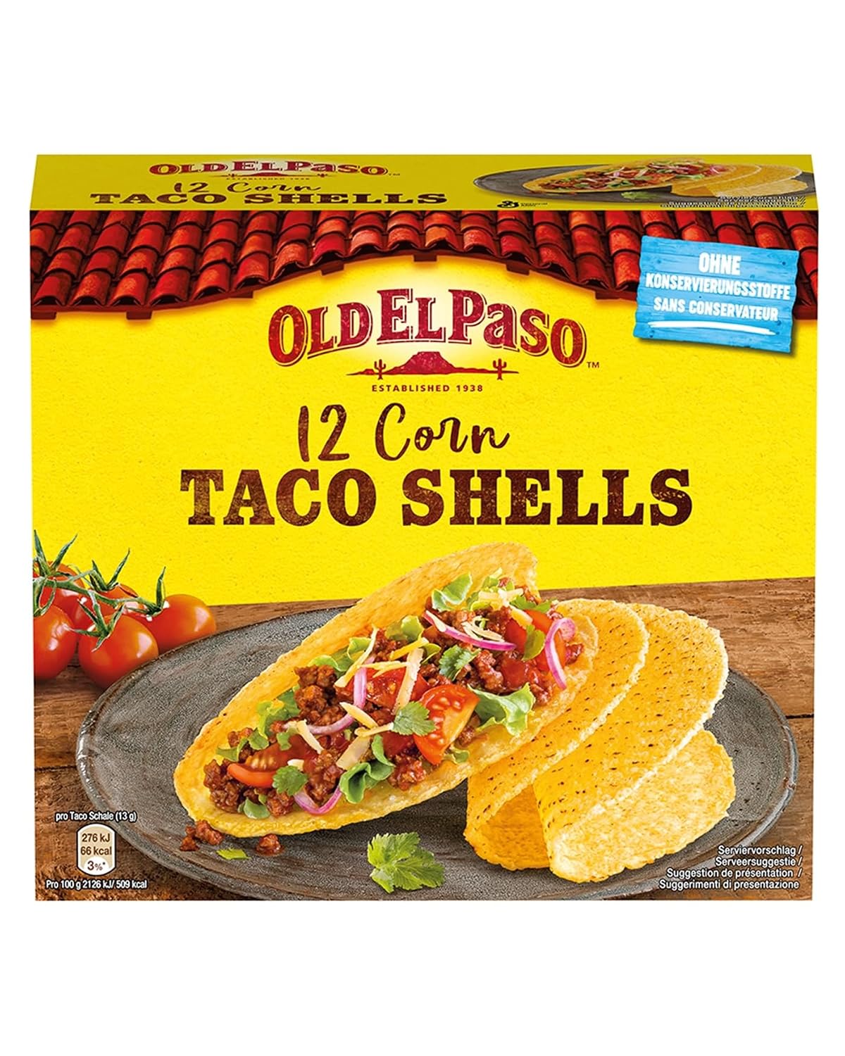 Thumbnail 6 de Old El Paso Taco Shells glutenfrei – Mais-Tortillas in Schalenform, Packung mit 4