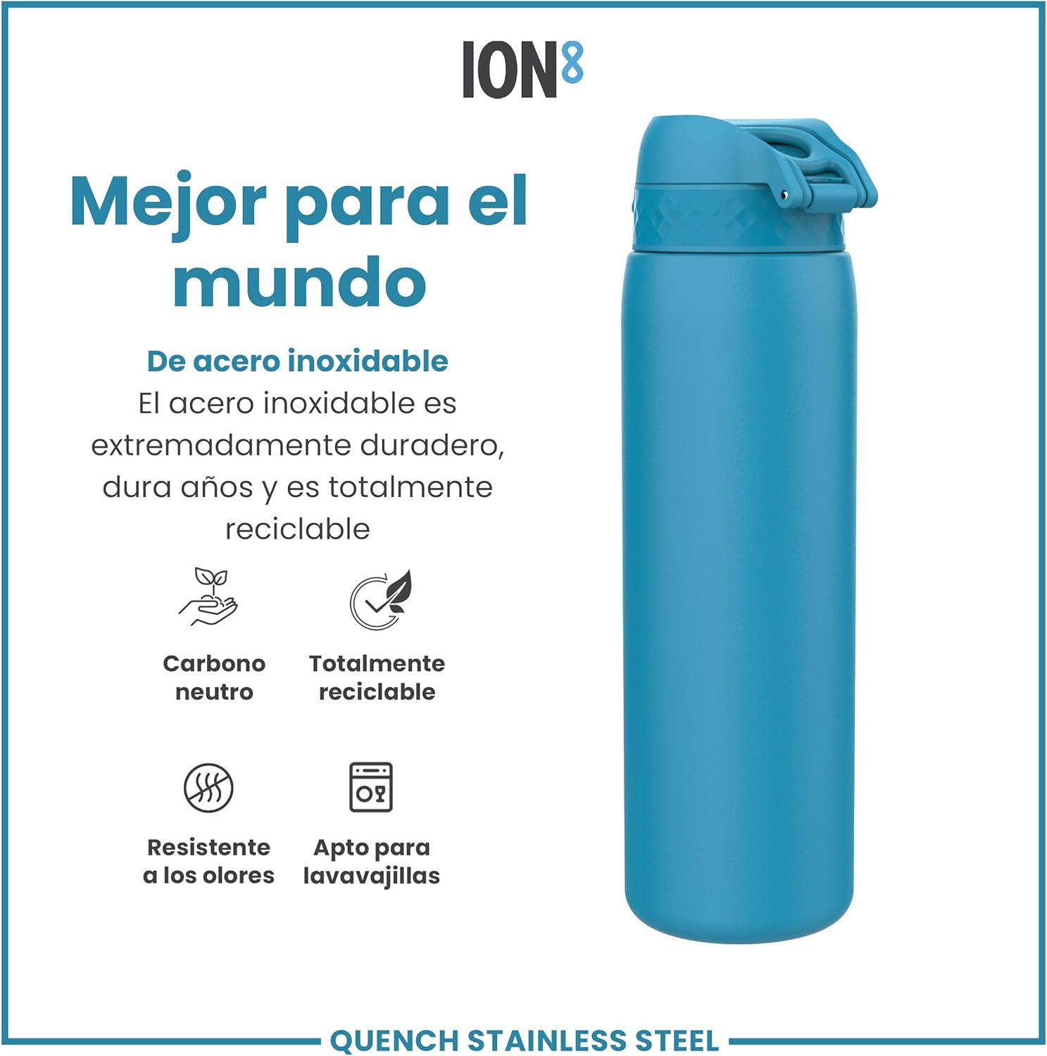 Thumbnail 5 de Ion8 Botella de Agua Inox 1L 🚰 Sin Aislamiento, Sin Fugas