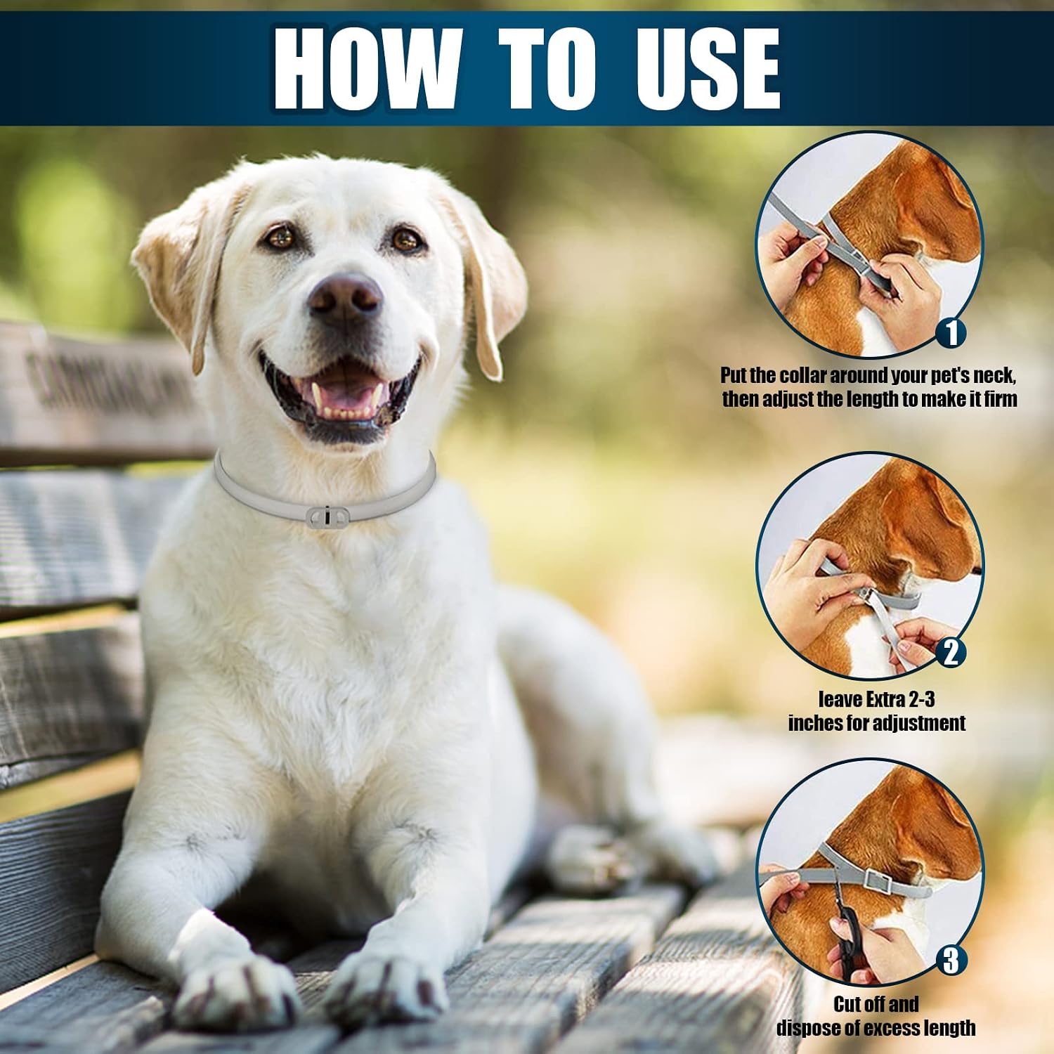 Thumbnail 5 de PROZADALAN [2 PCS] Collare Antipulci per Cane, 65 cm, Formula Naturale e Lavabile