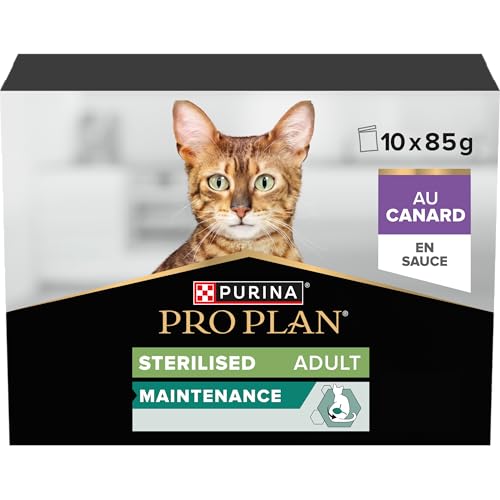 Detalle de Purina Pro Plan Sterilised Maintenance Canard – Alimentation complète pour chat adulte stérilisé (10 x 85 g)