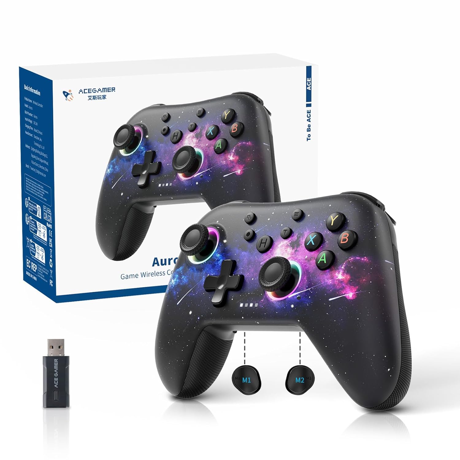 Detalle de AceGamer Pluto Wireless Controller 1000Hz Polling