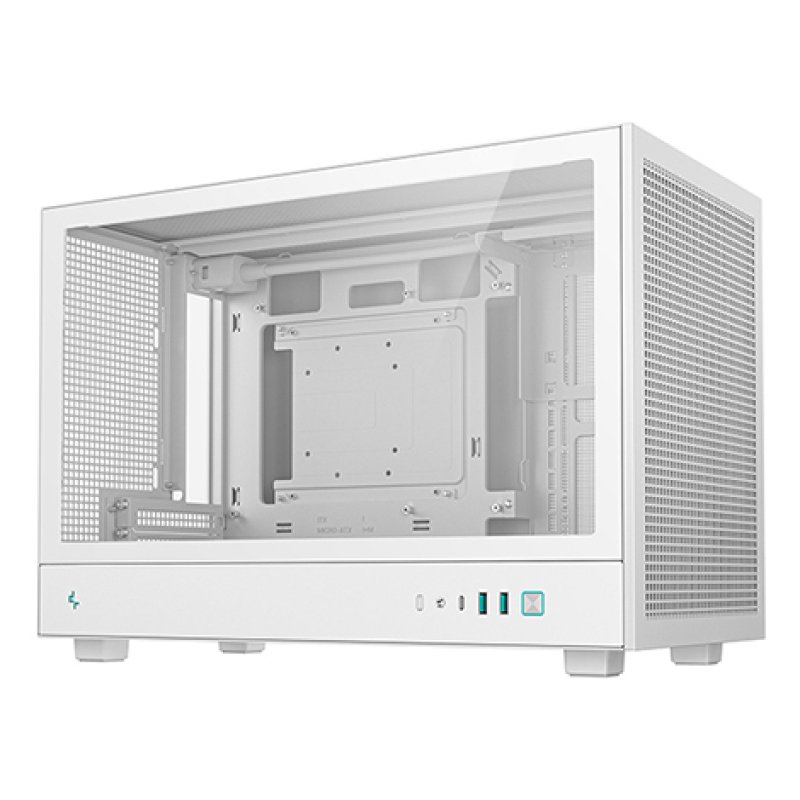 Detalle 2 de DeepCool CH260 Blanca: caja compacta Micro ATX con panel de vidrio templado y USB-C