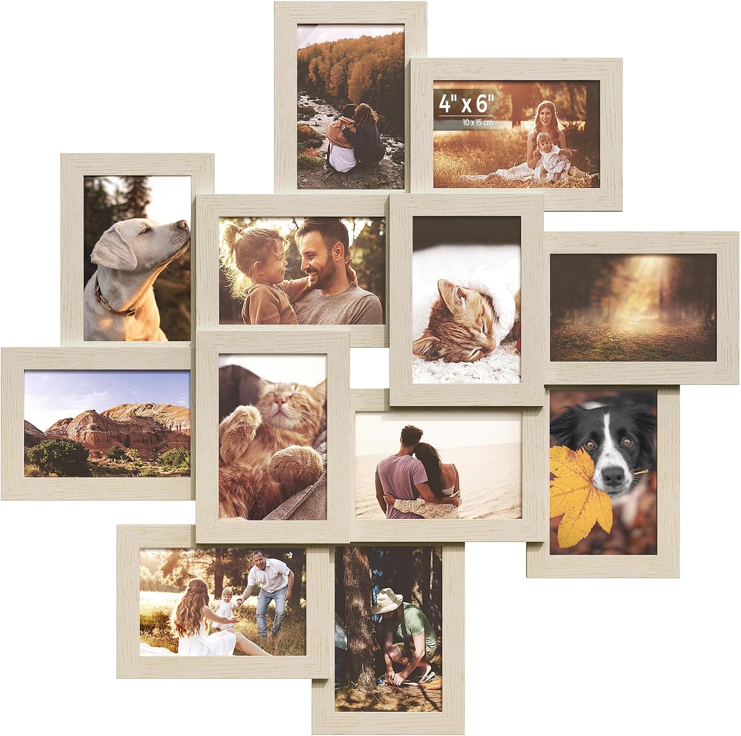 Thumbnail 6 de SONGMICS Picture Frame Collage RPF022M01: 12x 4x6 Photo Frames for Wall Display in Greige & Red-Brown Tones