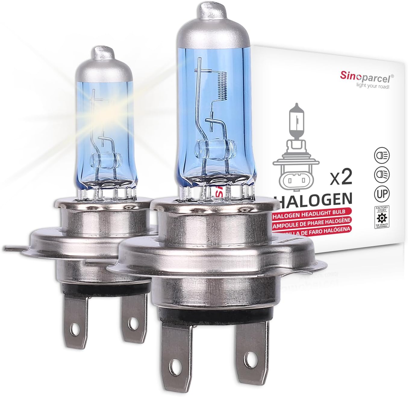 Detalle 2 de Sinoparcel HIR2/9012 Ampoules Halogène 5000K – Lot de 2 pour Feux de Route et Croisement, 55W, DC12V